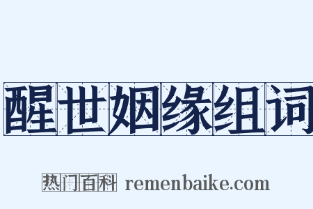醒世姻缘组词是什么意思的图片